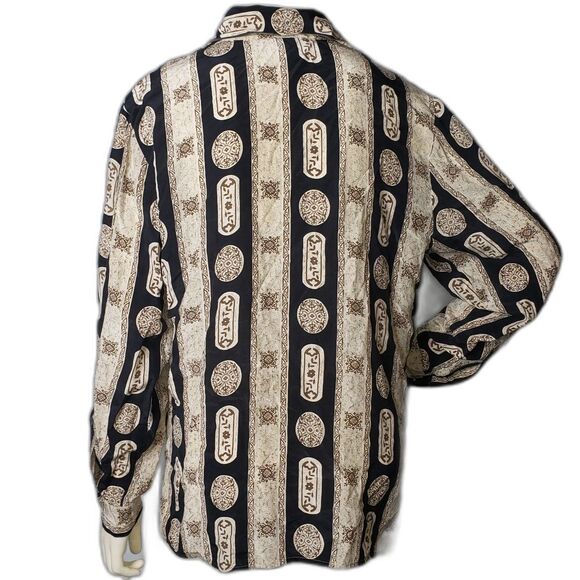Vintage TESS Silk Blouse Button Down Long Sleeve Top Womens Size Large - Picture 2 of 6